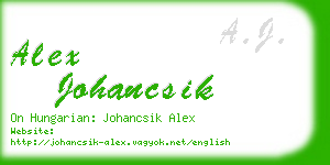 alex johancsik business card